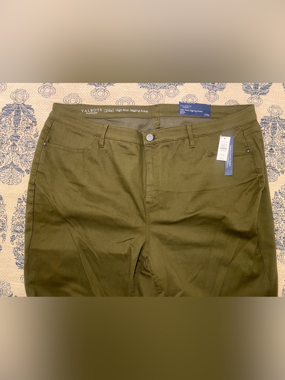 NWT Talbots High-Rise Jegging Legging Skinny Ankle Olive Green Women Plus 24W 3X